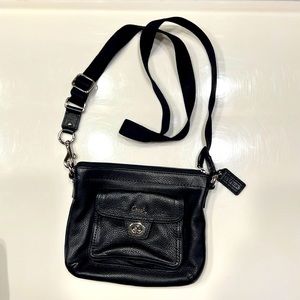 Black Leather Coach Crossbody Bag